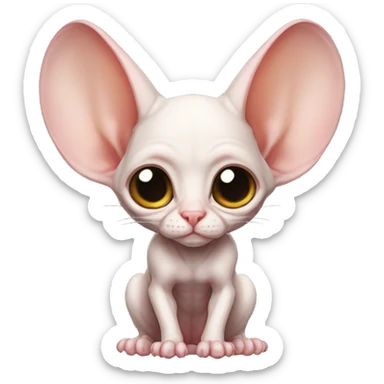 Cute Bat-Winged Sphynx-Rat-Mouse-Hybrid full body sticker