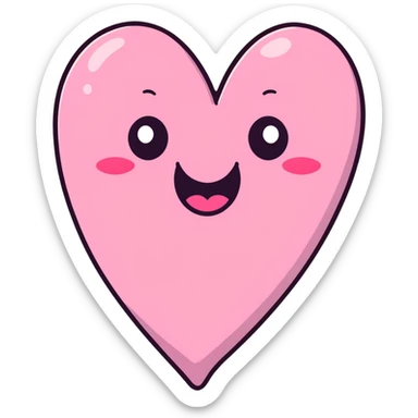 An adorable pink heart character with eyes and a smiling mouth, where the top heart lobes are plump and shaped like butt cheeks sticker