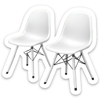 Cheap white plastic chairs amongst plants sticker