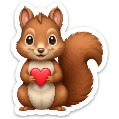 A cute squirrel with heart eyes sticker