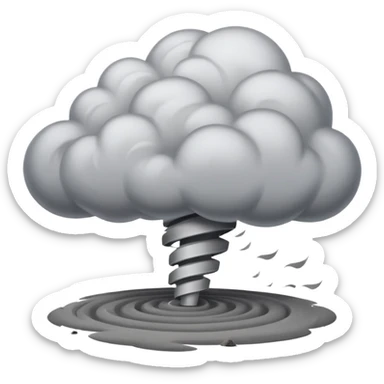 Spinning cloud with tornado on ground  sticker