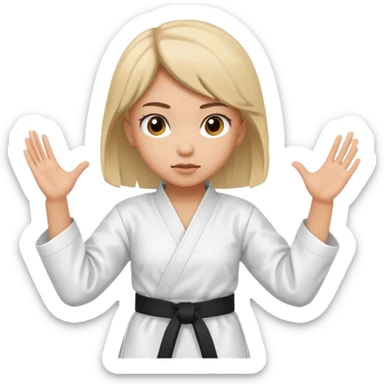A girl in karate dress sticker