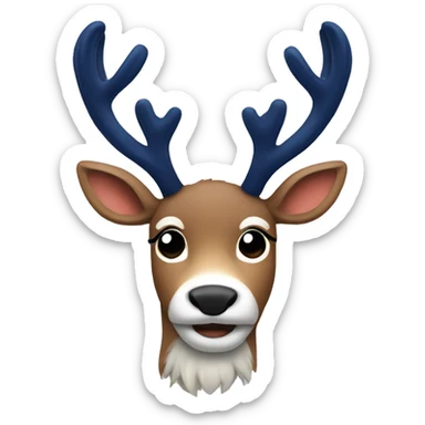 Reindeer with navy antlers sticker