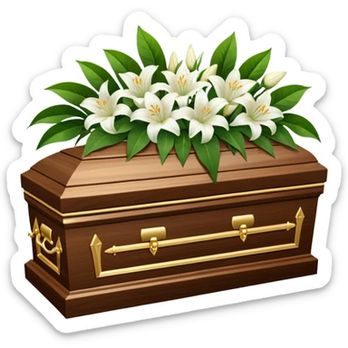 Funeral Casket with Casket Spray sticker