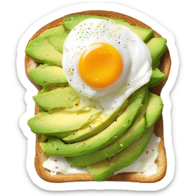 avocado toast with egg sticker