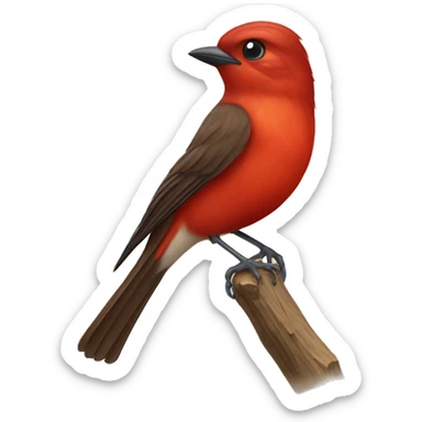 red male flycatcher bird sticker