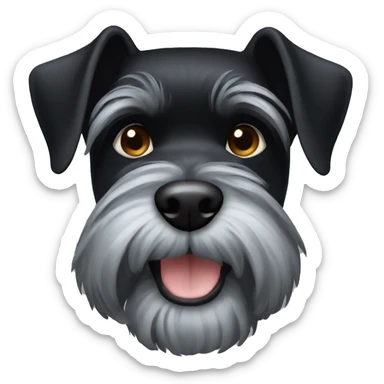 black schnauzer face emoji sticker