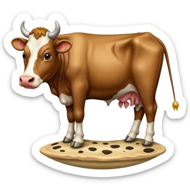 saturn planet with human feet with cow head sticker