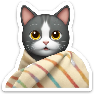 Cat with blanket  sticker