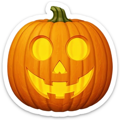 Jack-o’-Lantern – Carved pumpkin with glowing face sticker