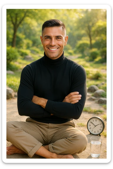 Uomo che pratica il digiuno per rigenerare il corpo sticker