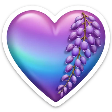 Wisteria and Malibu multicolor emoji heart sticker