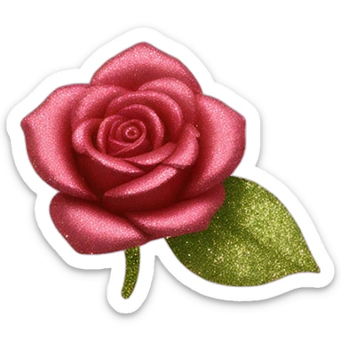 Glitter rose sticker