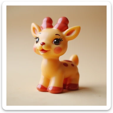 realistic candy shaped like a cute deer, photorealistic style sticker
