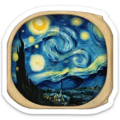 tableau van gogh nuit étoilée sticker