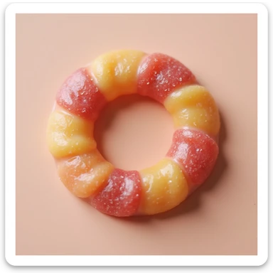 realistic dalgona candy with circle shape, photorealistic style sticker