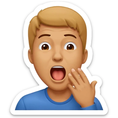 man Yawning without Hand sticker