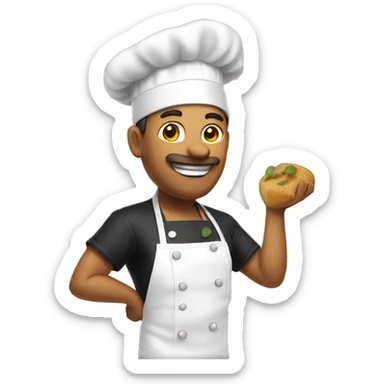 Chef cooking sticker