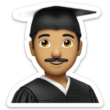 Arabic boy with mustache and black graduation cap sticker