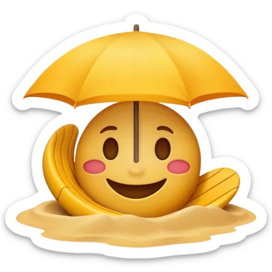 Moving beach emoji sticker