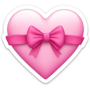 Pink heart with bow sticker