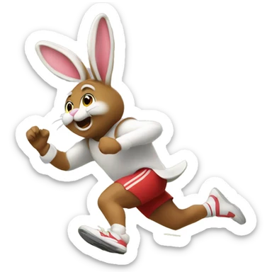 skipping sprint easter bunny sticker