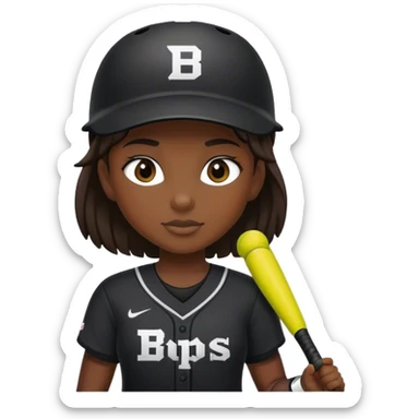 Tiger Softball player black kit with letters that says “BPS” sticker