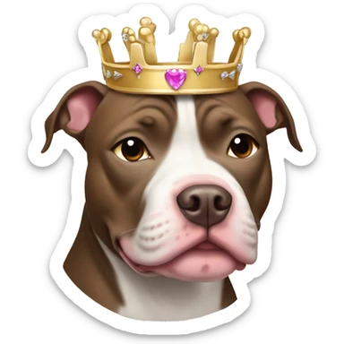 Pit bull with princess crown sticker
