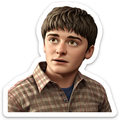 male portrait in plaid shirt sticker