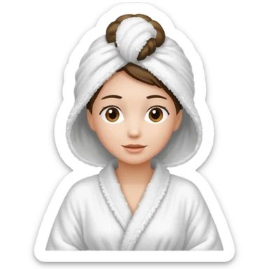 Women wearing shower robe an their hair with towel on head sticker