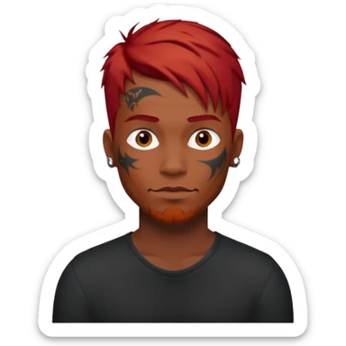 Chico blanco pelirrojo tatuado Nicky oscuro sticker