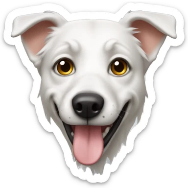 white mongrel dog  sticker