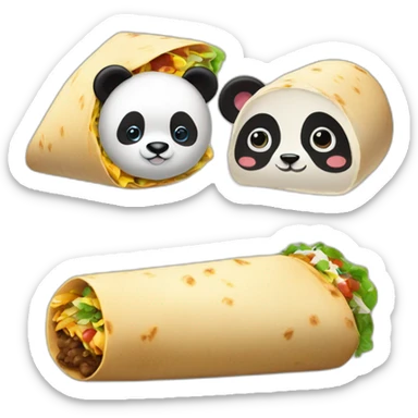 a panda and a burrito sticker