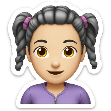 Girl with very thin hair in pigtails sticker