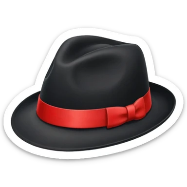 a fedora emoji with a red band sticker