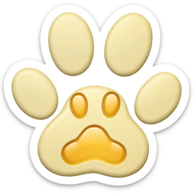 a pale pastel yellow pawprint sticker