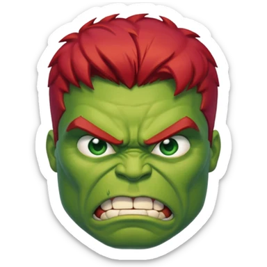 Hulk with red hair  face sticker