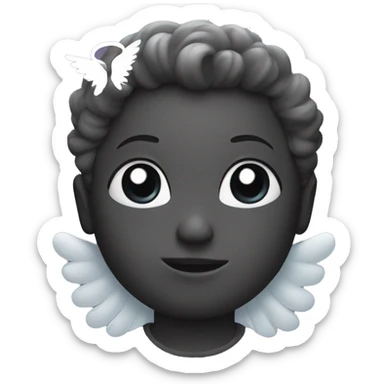 black heart with an angel halo on top  sticker