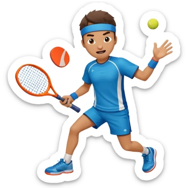Funny character smashing using padel racket sticker