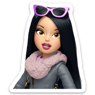 stylish girl with sunglasses sticker