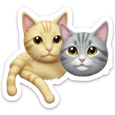 Grey cat and blonde cat in a christmas tree sticker