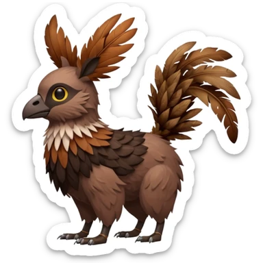 Skogen-Labubu-Trico-Fakémon-hybrid-creature (full body)  sticker