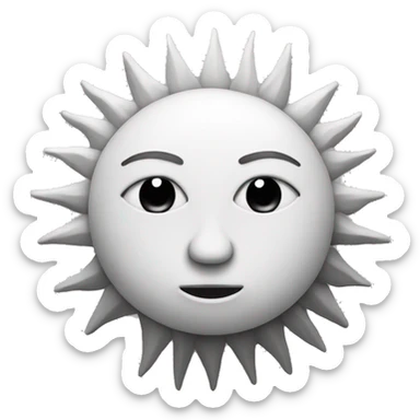 tribal white sun  sticker