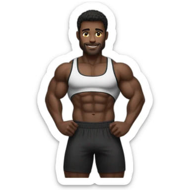 un homme noire musclé en position de fitnesse sticker