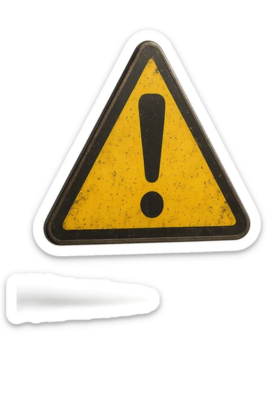 SEGNALI DI PERICOLO CON PUNTO ESCLAMATIVO 3D FLUTTUANO IN ARIA, IPERREALISTICI 4K sticker