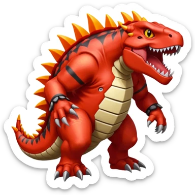 Groudon-Fakémon-hybrid-creature (full body)  sticker
