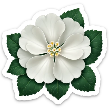 super realistic white begonia sticker