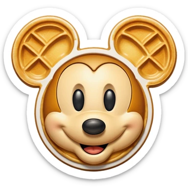 Mickey Mouse shaped waffle. sticker