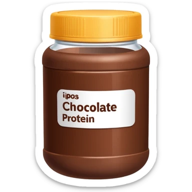 chocolate protein powder jar labeled chocolate icon sticker