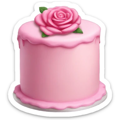 Pink rose cake sticker